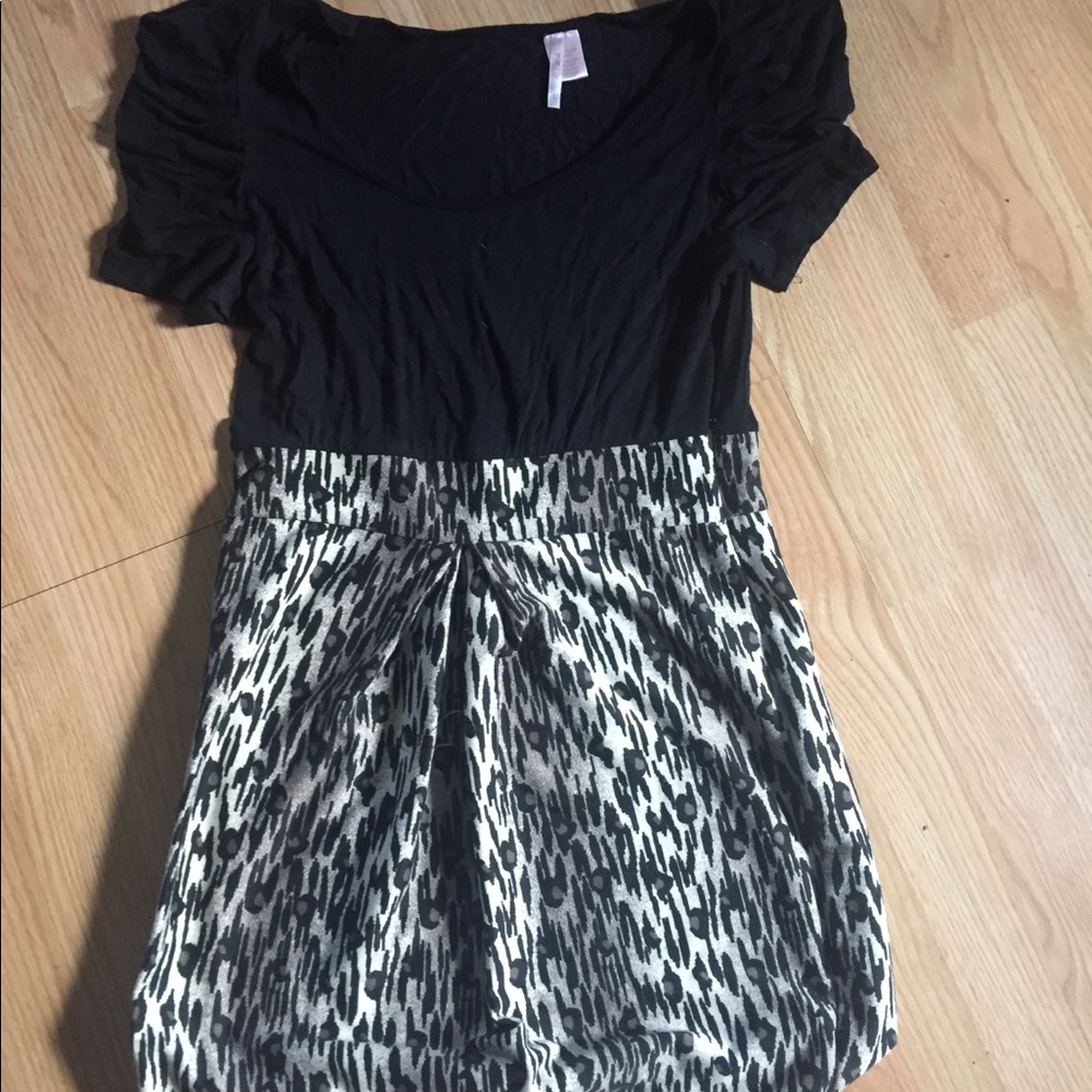 Rue 21 Large Black and Cheetah Print tight dress
